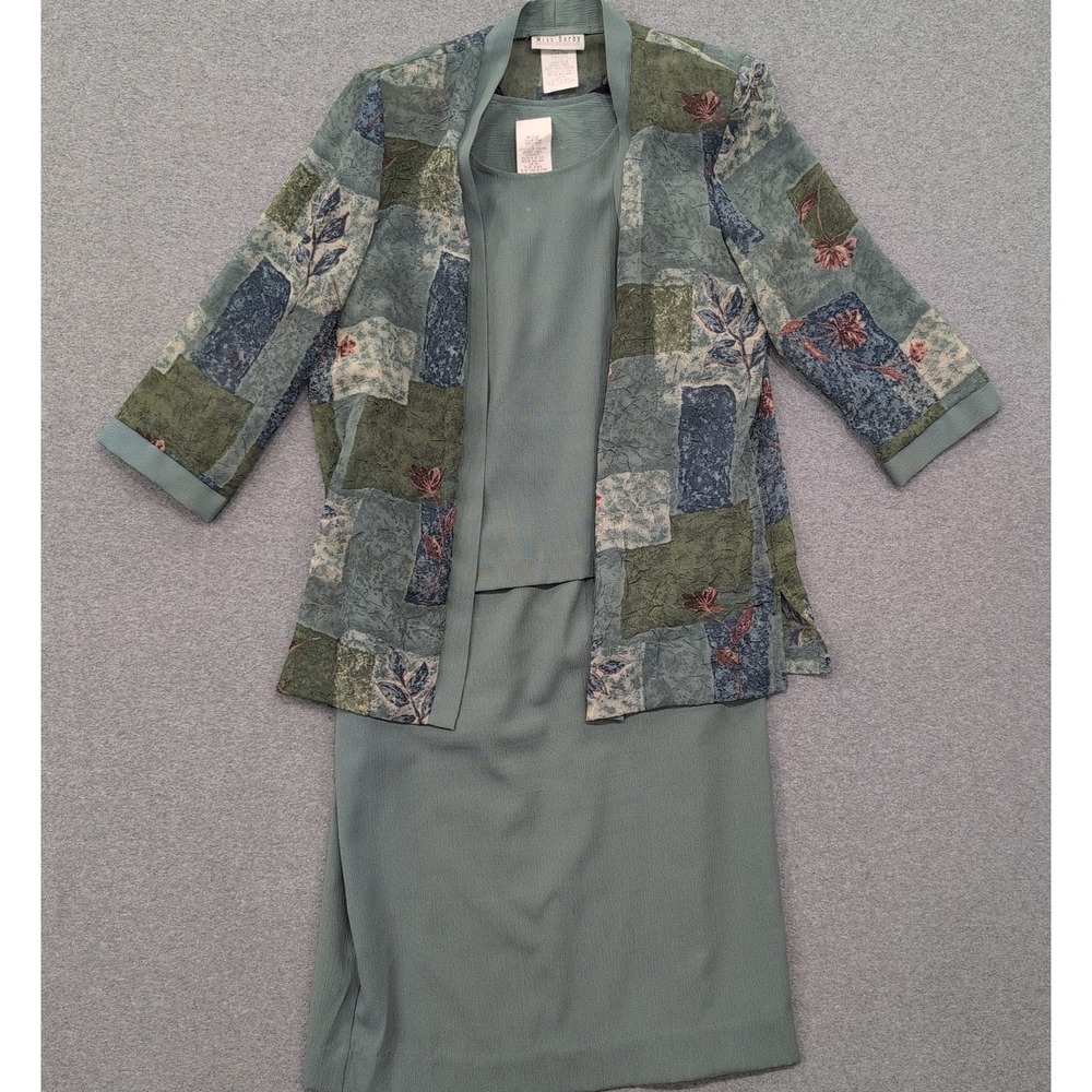 Vintage 90's Miss Dorby Women's‎ 3 Piece Patchwork Blazer Skirt Set Size 14